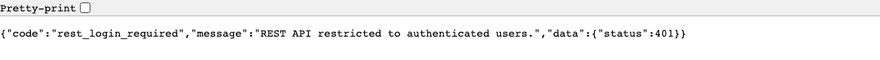ログアウト状態でwp-json/wp/v2/へアクセスした際のエラー表示